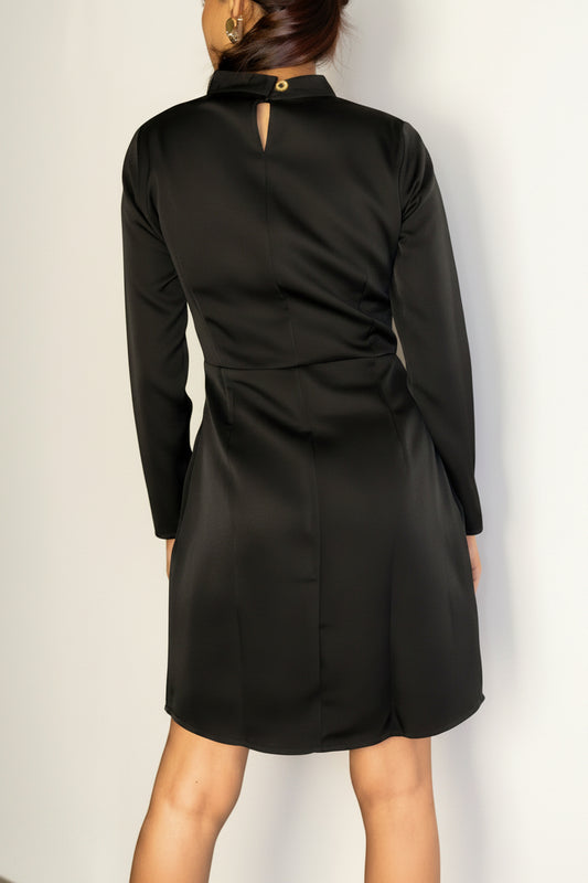 Black Full-Sleeves Petite Dress
