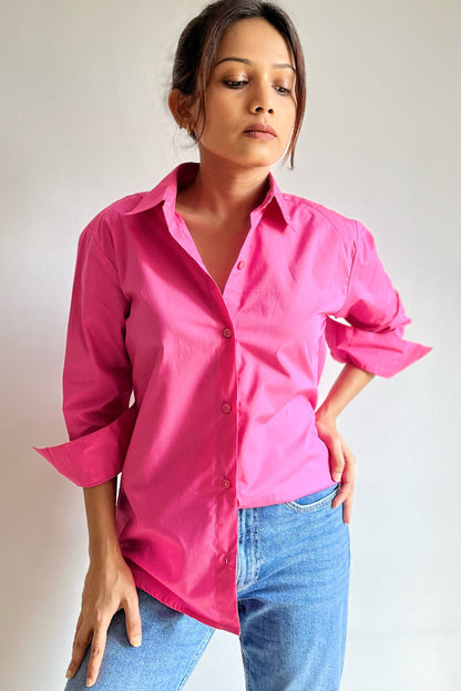 Blossom Pink Cotton Shirt for Petites