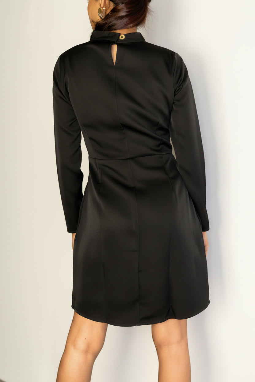 Black Full-Sleeves Petite Dress