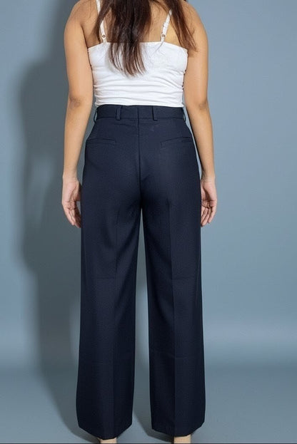 Dark Blue Straight Fit Petite Trousers