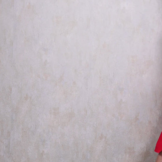Video for red midi cotton petite dress with pockets and tie string details
